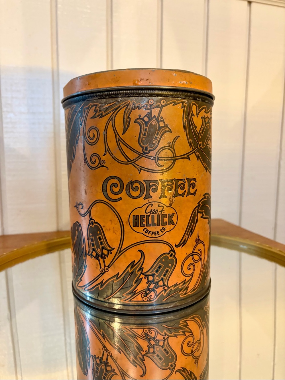 Coffee Tin - Copper Decorative Canister